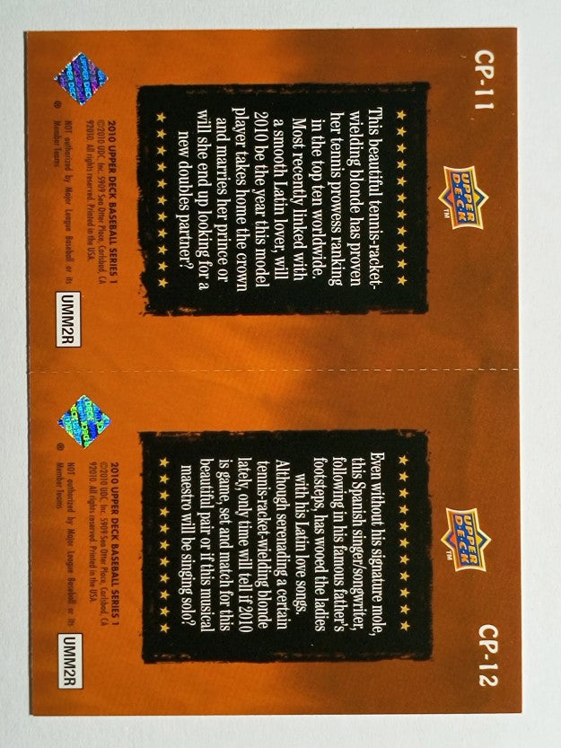 2010 Upper Deck Celebrity Predictors #CP11/CP12 Anna Kournikova/Enrique Iglesias