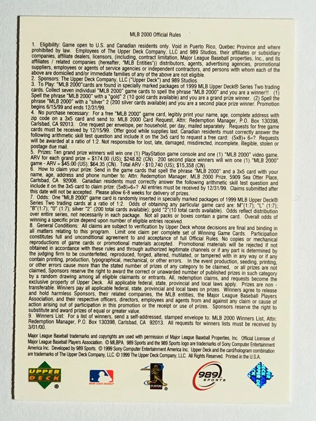 2000 MLB Sports Game Tips #16 Game Tip