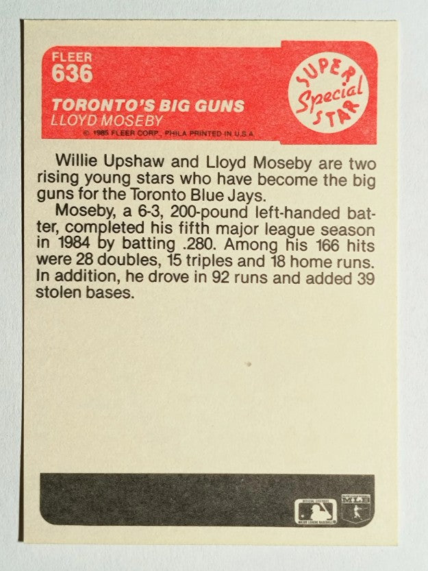 1985 Fleer #636 Lloyd Moseby IA