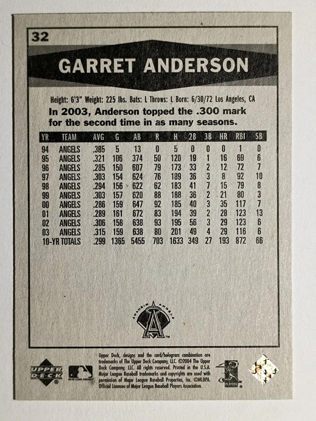 2004 Upper Deck Vintage #32 Garret Anderson