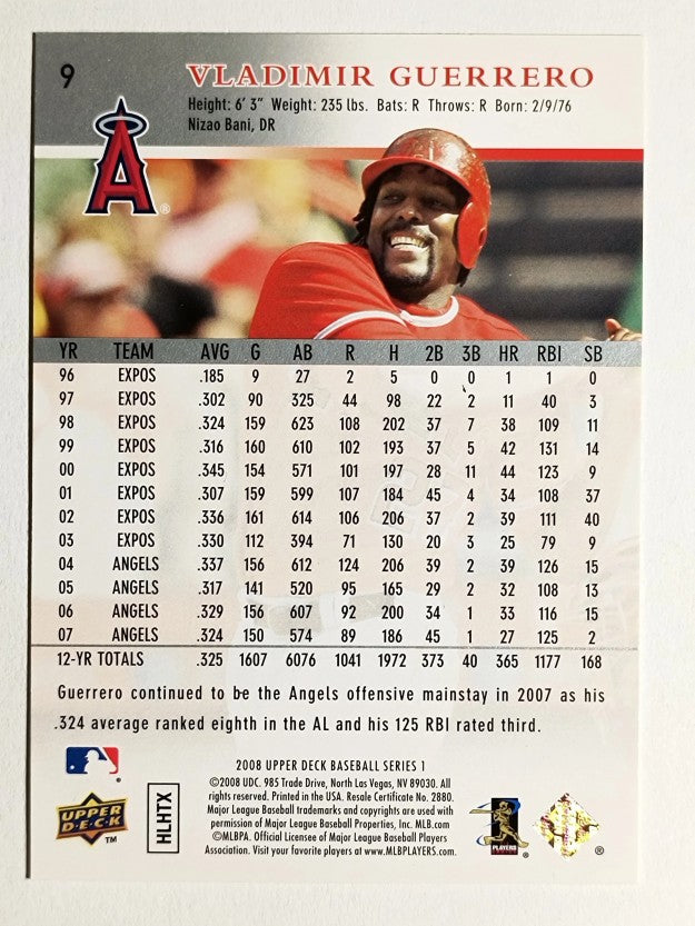 2008 Upper Deck #9 Vladimir Guerrero