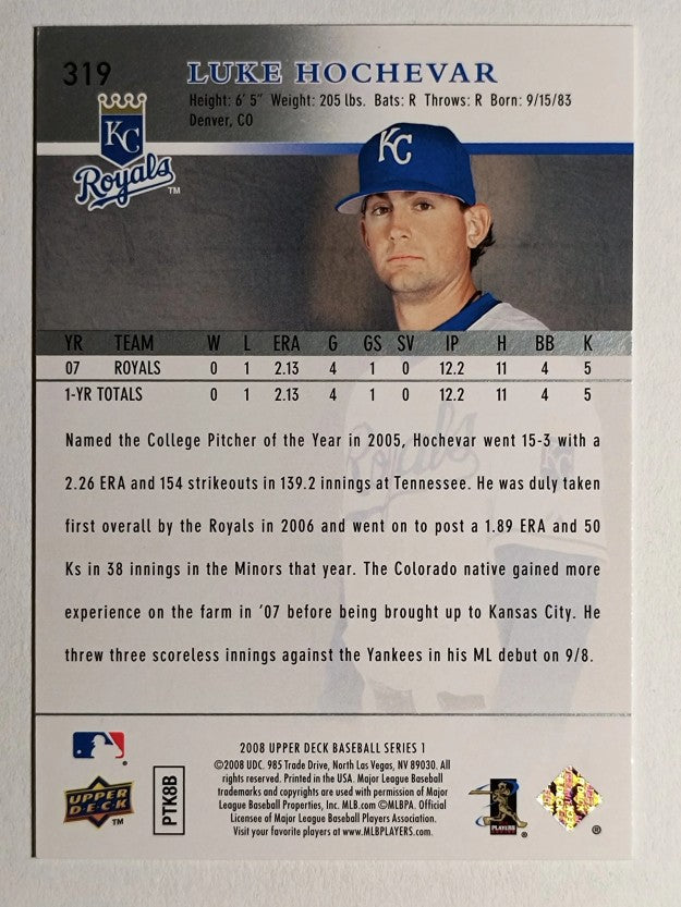 2008 Upper Deck #319 Luke Hochevar RC