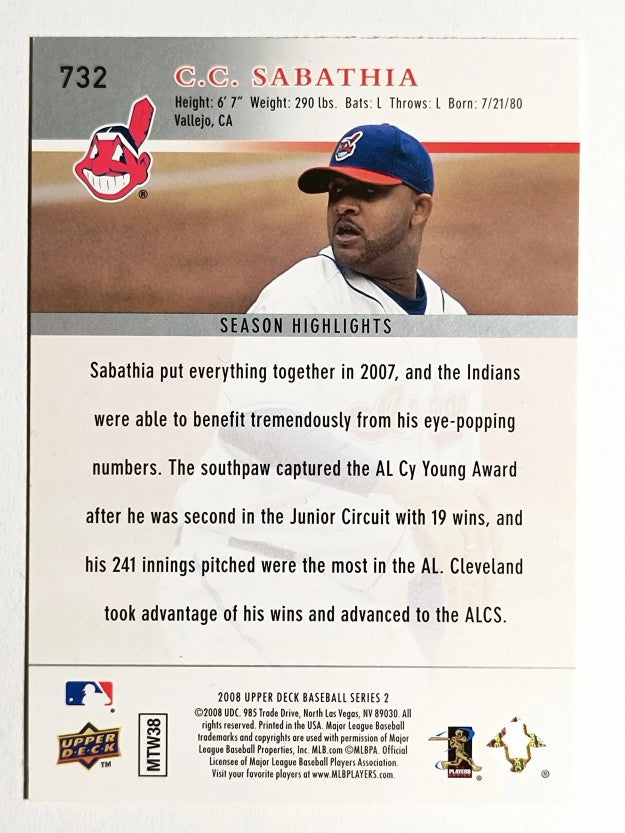 2008 Upper Deck #732 C.C. Sabathia SH