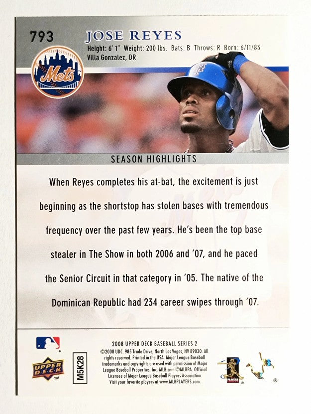 2008 Upper Deck #793 Jose Reyes SH