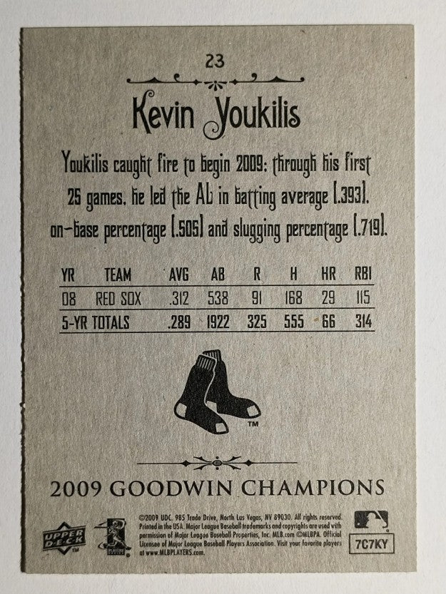 2009 Upper Deck Goodwin Champions #23 Kevin Youkilis