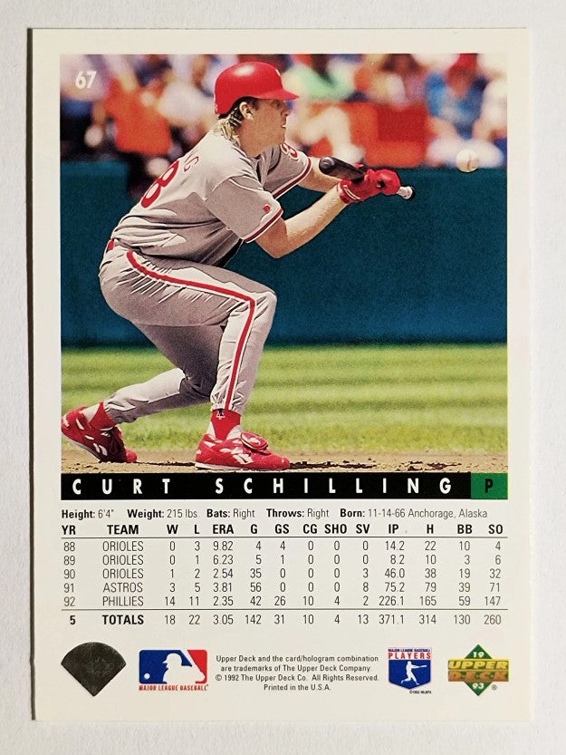 1993 Upper Deck #67 Curt Schilling
