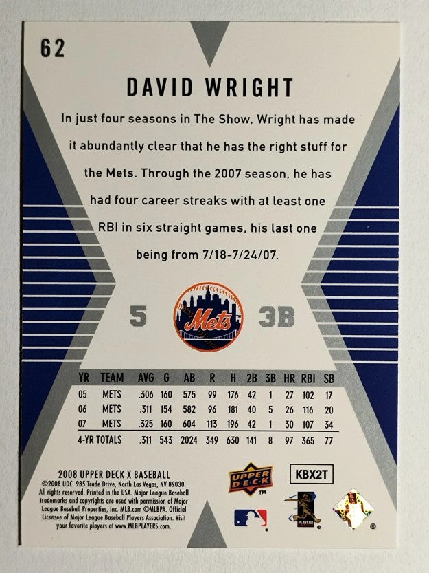 2008 Upper Deck X #62 David Wright