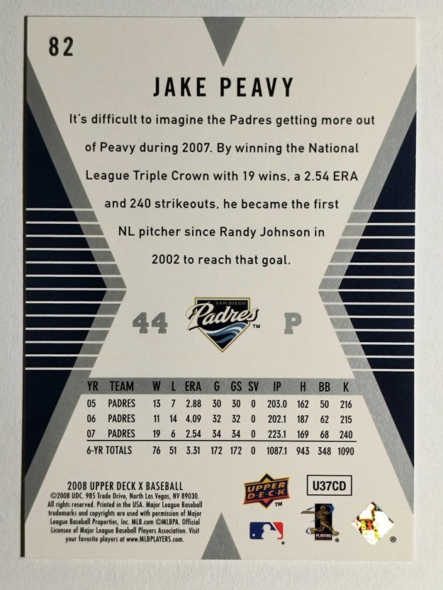 2008 Upper Deck X #82 Jake Peavy