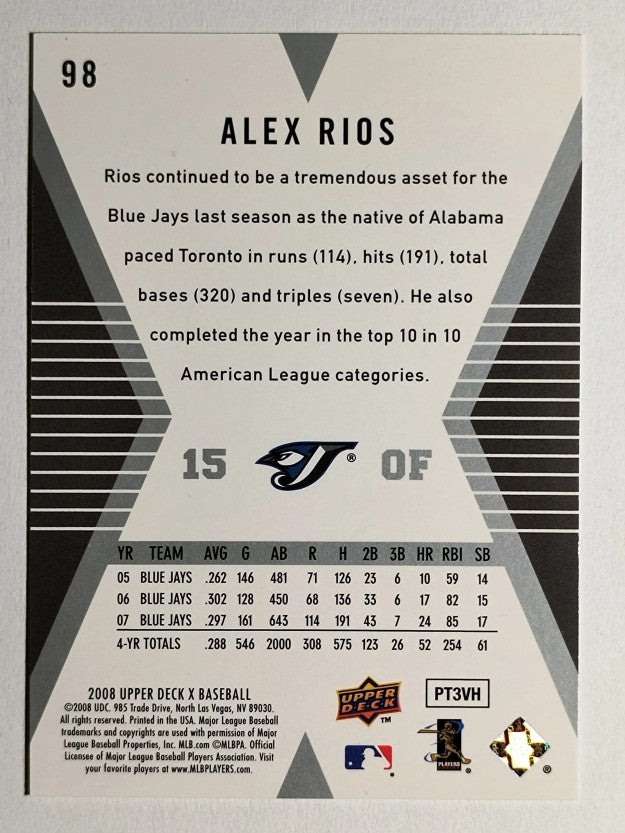 2008 Upper Deck X #98 Alex Rios