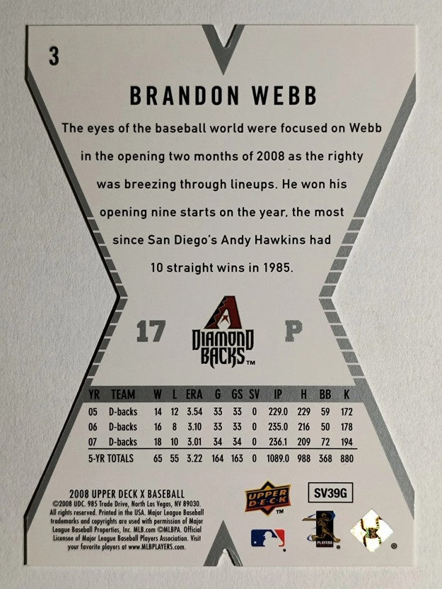 2008 Upper Deck X Die Cut #3 Brandon Webb