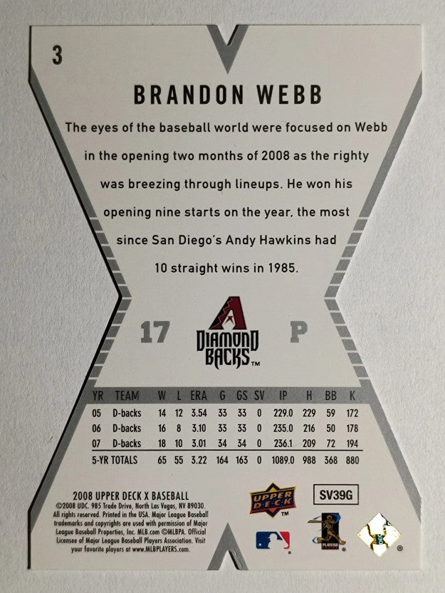 2008 Upper Deck X Die Cut #3 Brandon Webb