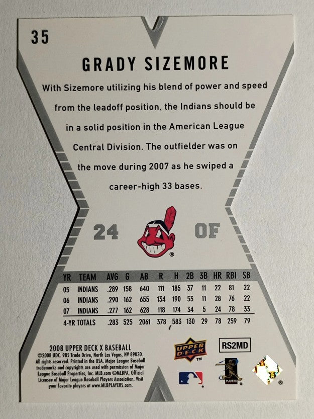 2008 Upper Deck X Die Cut #35 Grady Sizemore