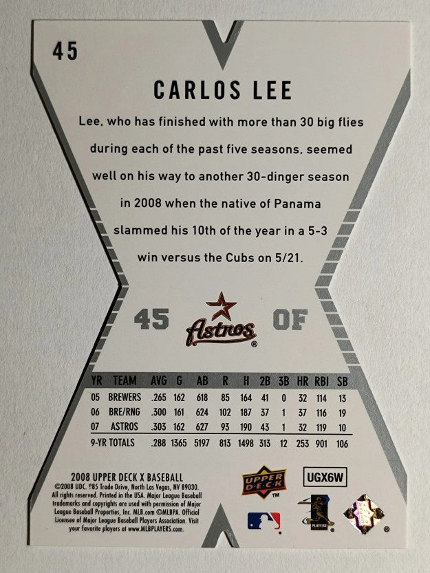 2008 Upper Deck X Die Cut #45 Carlos Lee