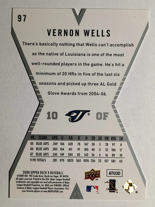 2008 Upper Deck X Die Cut #97 Vernon Wells