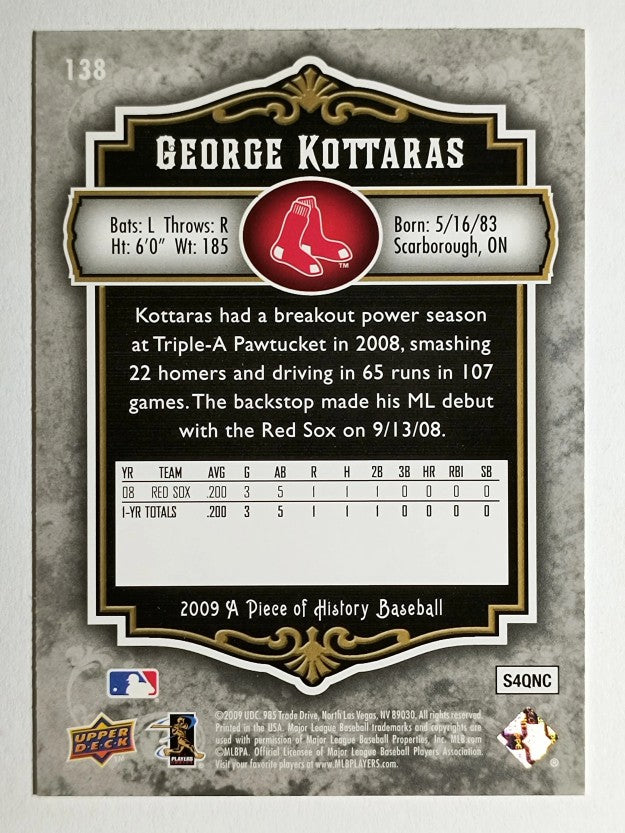 2009 UD A Piece of History #138 George Kottaras