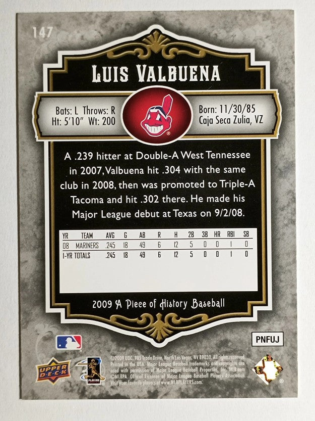 2009 UD A Piece of History #147 Luis Valbuena RC