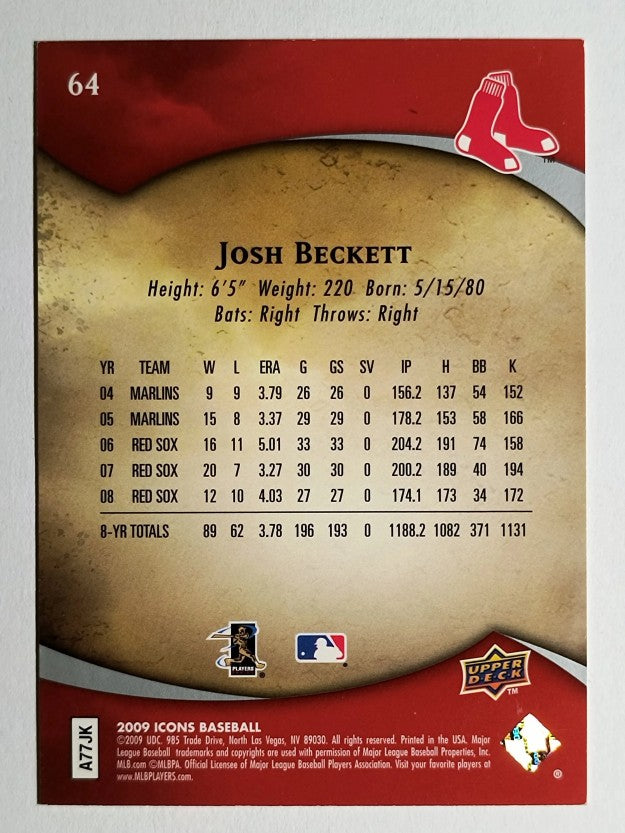 2009 Upper Deck Icons Retail Red #64 Josh Beckett