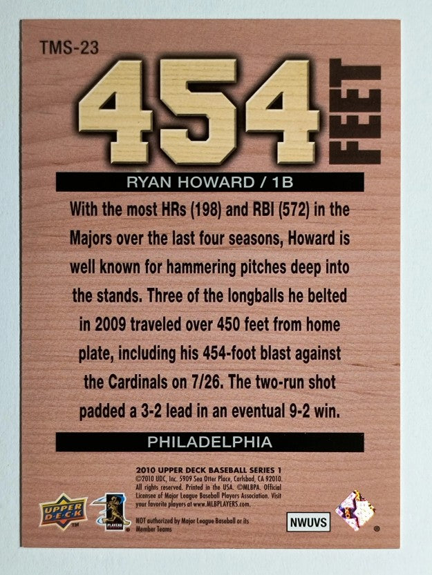 2010 Upper Deck Tape Measure Shots #TMS23 Ryan Howard
