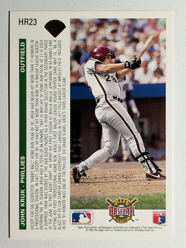1992 Upper Deck Home Run Heroes #HR23 John Kruk