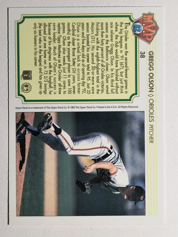 1992 Upper Deck Team MVP Holograms #38 Gregg Olson