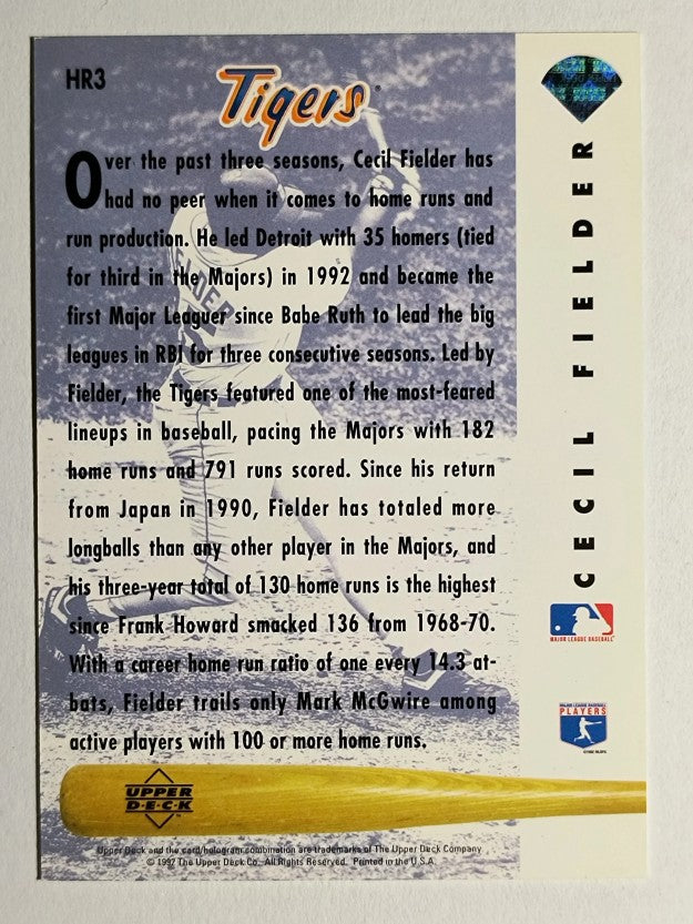 1993 Upper Deck Home Run Heroes #HR3 Cecil Fielder