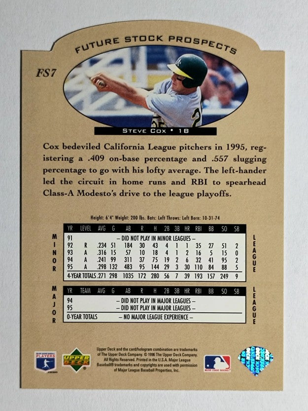 1996 Upper Deck Future Stock Prospects #FS7 Steve Cox