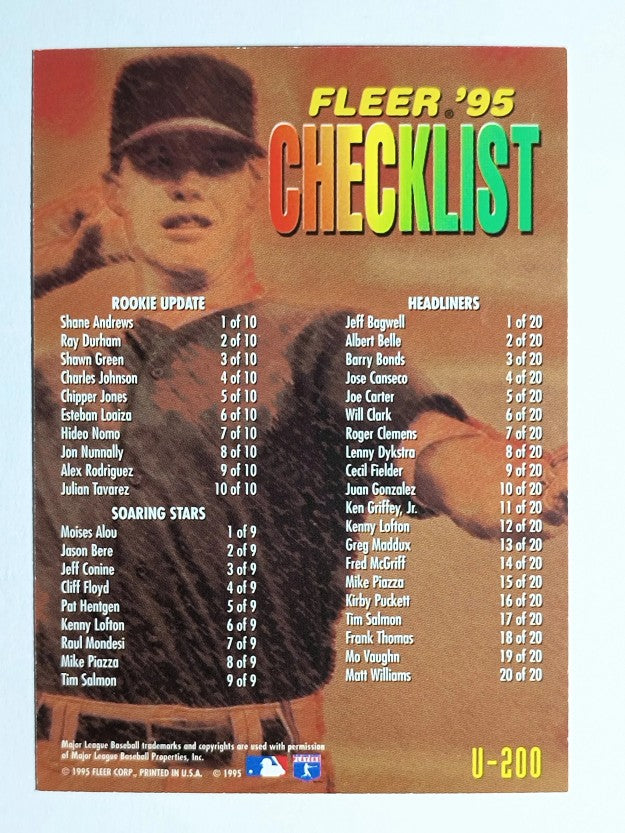 1995 Fleer Update #200 Checklist