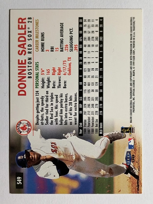 1999 Fleer Tradition #549 Donnie Sadler