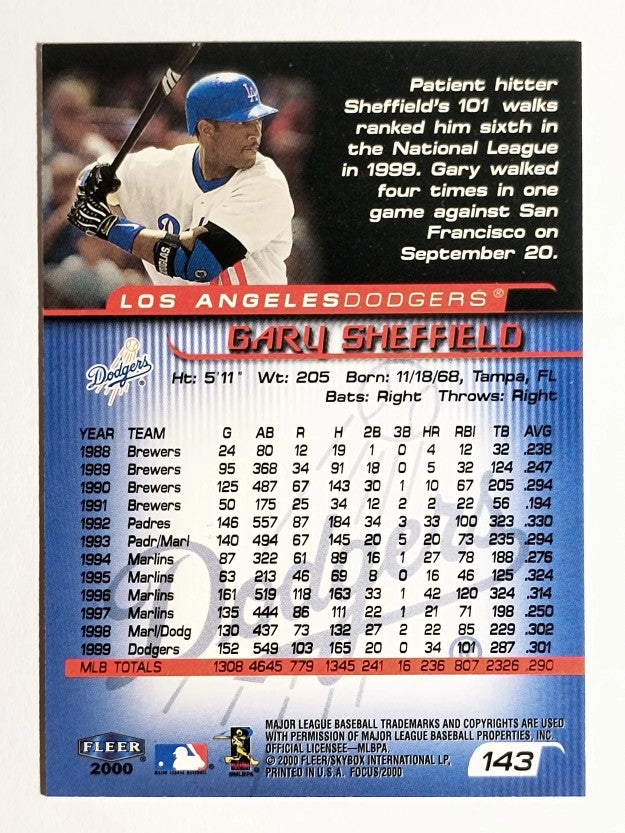 2000 Fleer Focus #143 Gary Sheffield