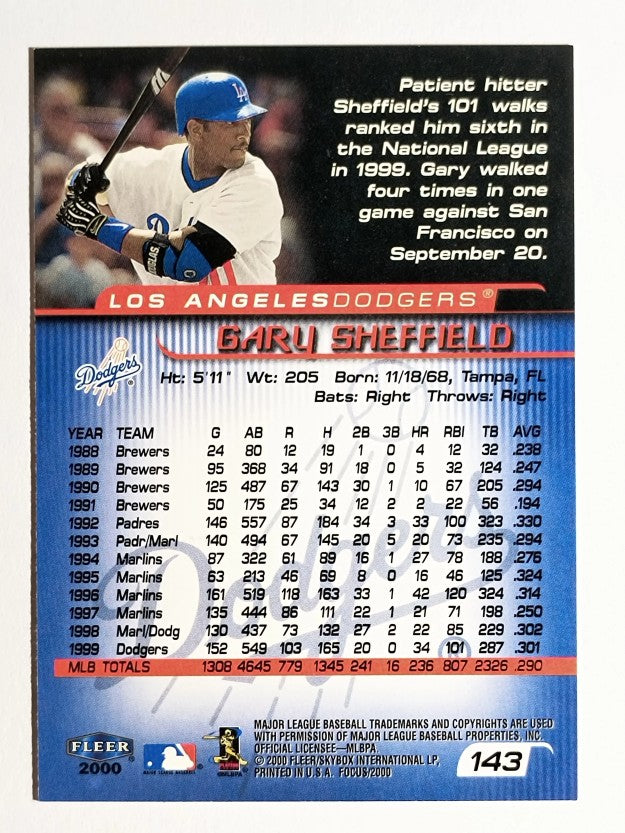2000 Fleer Focus #143 Gary Sheffield