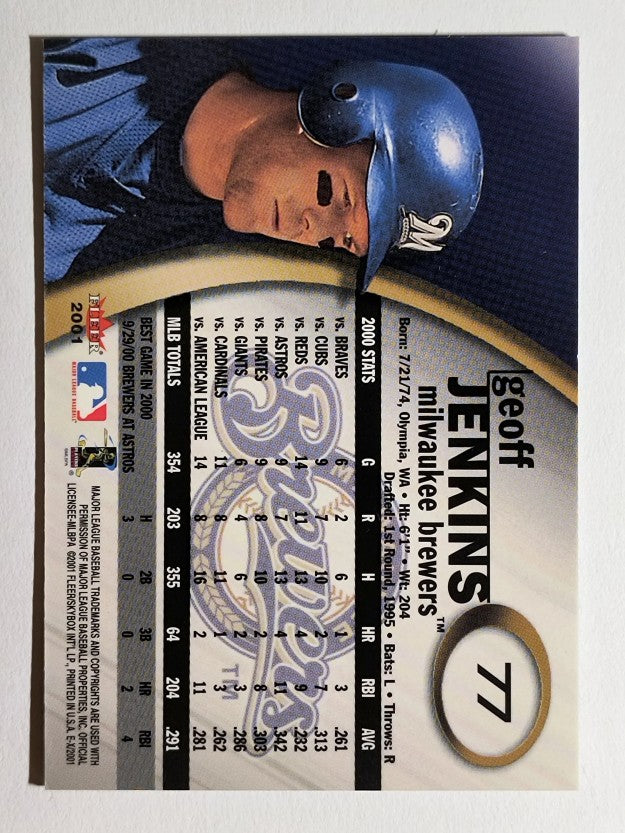 2001 E-X #77 Geoff Jenkins