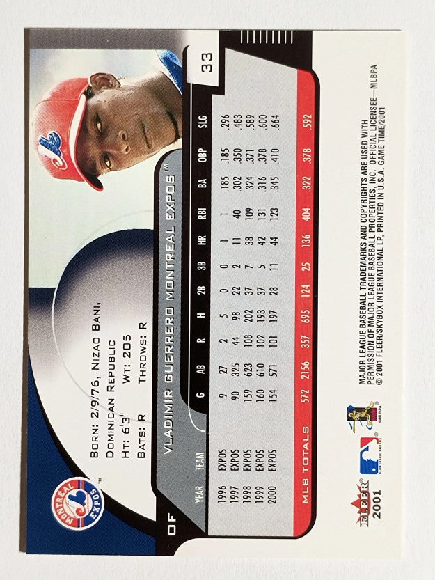 2001 Fleer Game Time #33 Vladimir Guerrero
