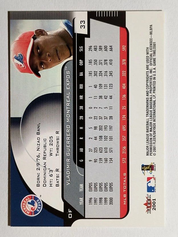 2001 Fleer Game Time #33 Vladimir Guerrero