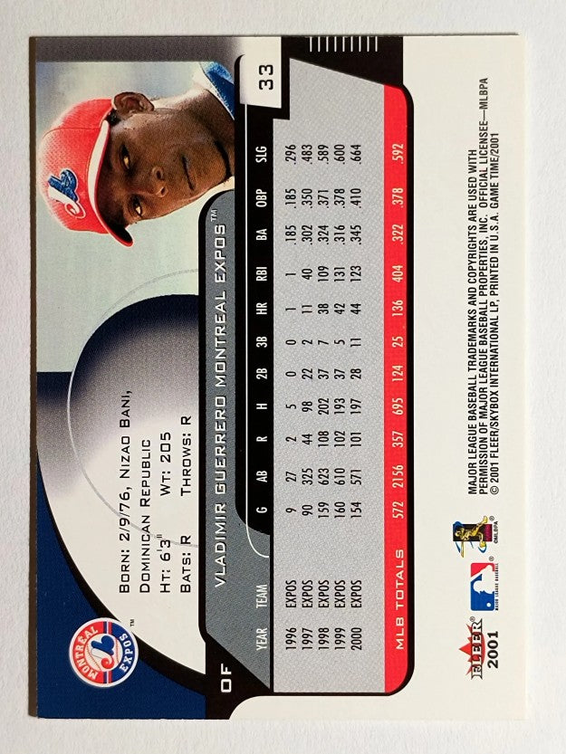 2001 Fleer Game Time #33 Vladimir Guerrero