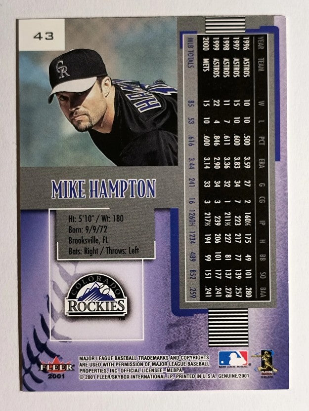 2001 Fleer Genuine #43 Mike Hampton
