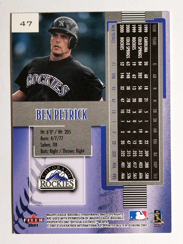 2001 Fleer Genuine #47 Ben Petrick