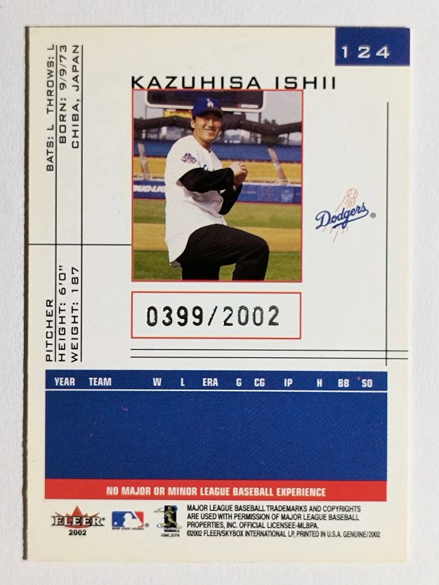 2002 Fleer Genuine #124 Kazuhisa Ishii UP RC (NM)