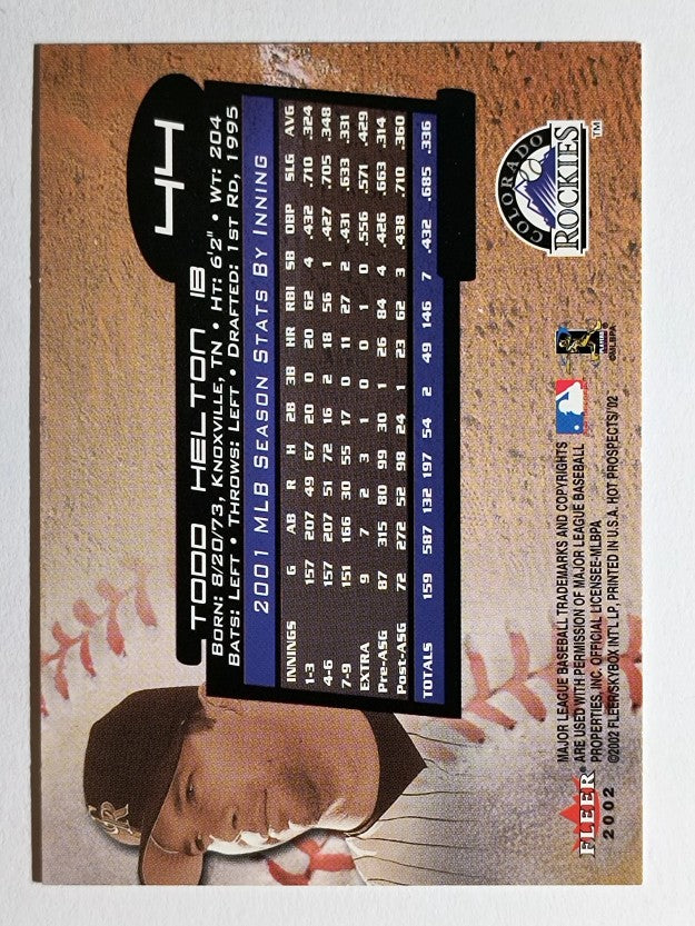 2002 Hot Prospects #44 Todd Helton