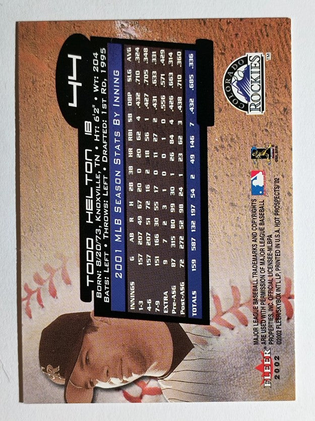 2002 Hot Prospects #44 Todd Helton