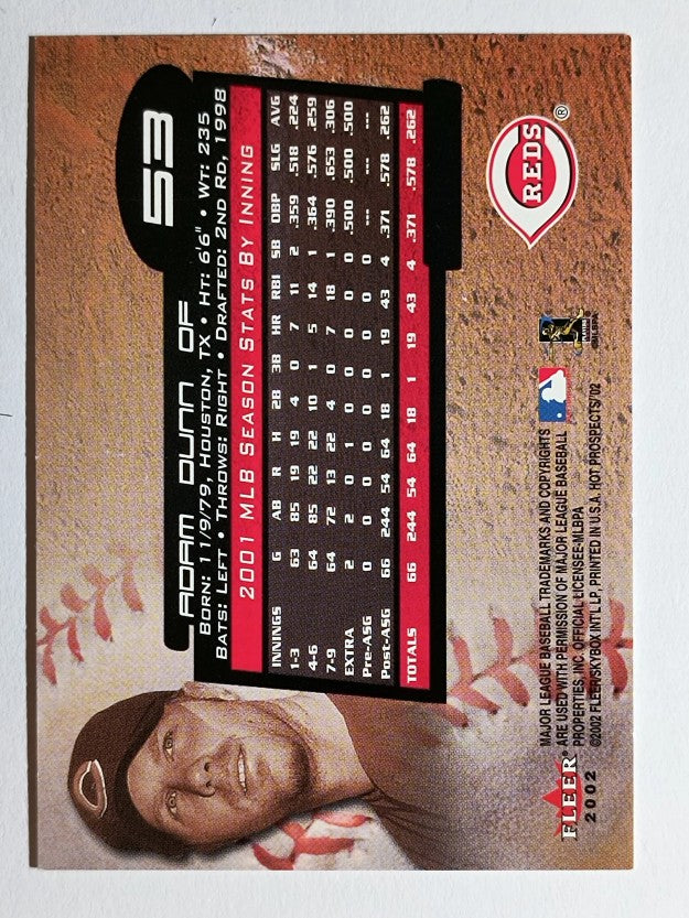 2002 Hot Prospects #53 Adam Dunn