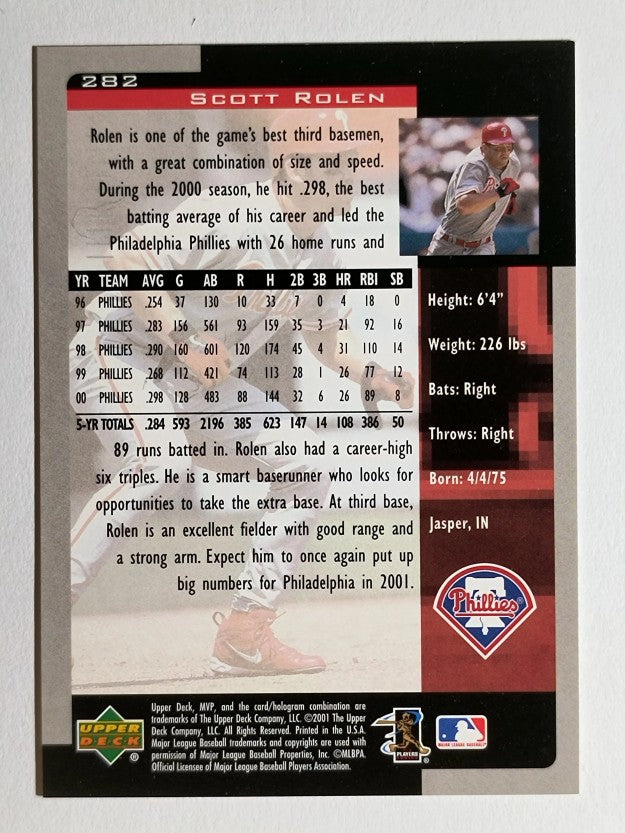 2001 Upper Deck MVP #282 Scott Rolen