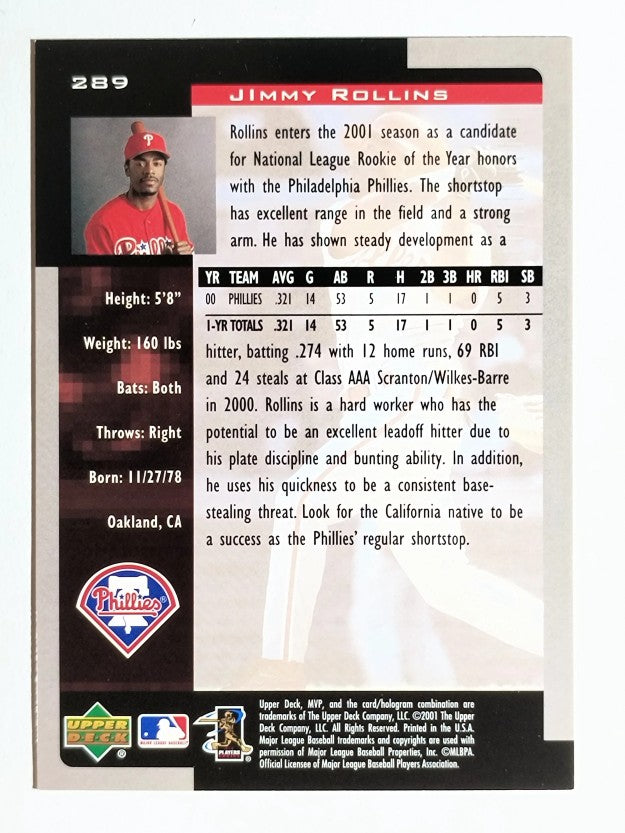 2001 Upper Deck MVP #289 Jimmy Rollins
