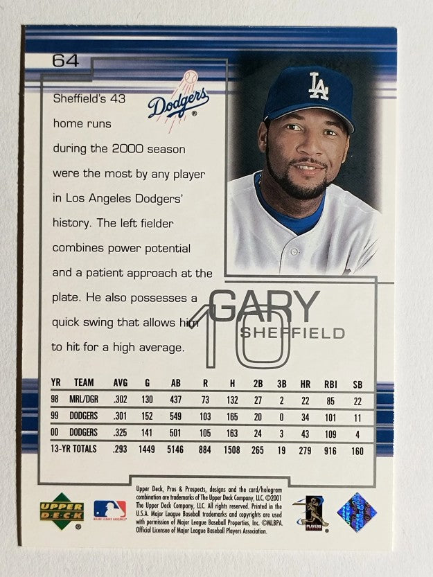 2001 Upper Deck Pros and Prospects #64 Gary Sheffield