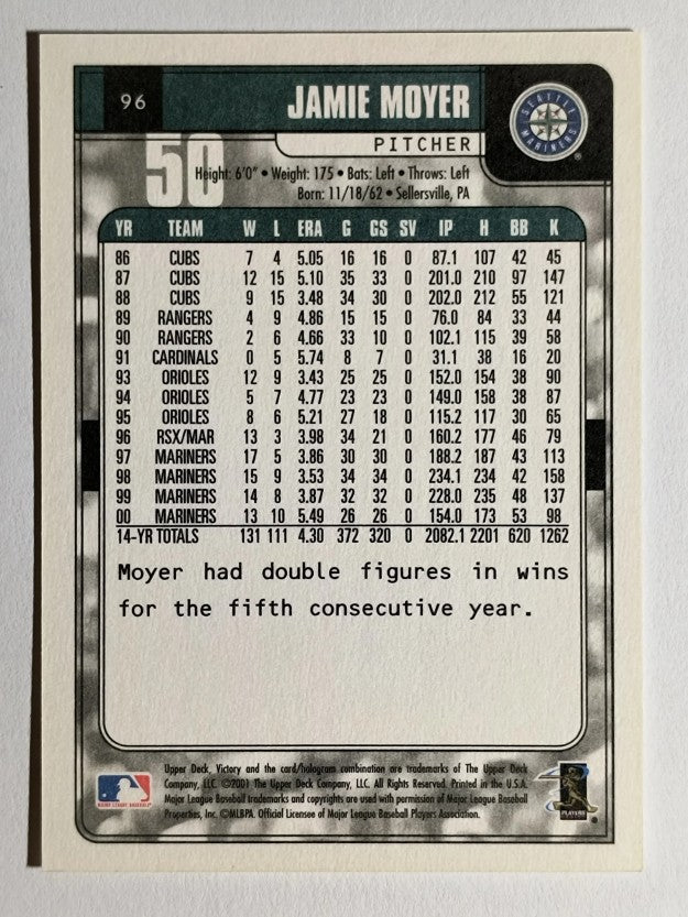 2001 Upper Deck Victory #96 Jamie Moyer