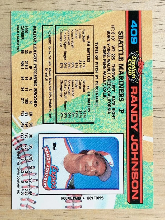 1991 Stadium Club #409 Randy Johnson