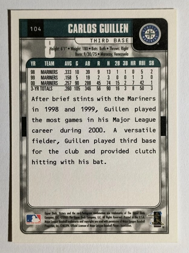 2001 Upper Deck Victory #104 Carlos Guillen
