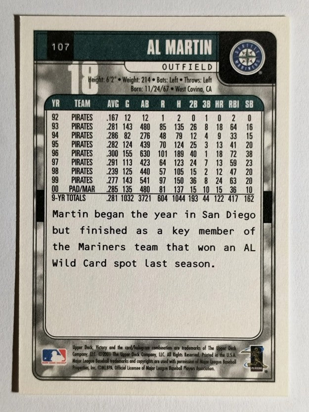 2001 Upper Deck Victory #107 Al Martin
