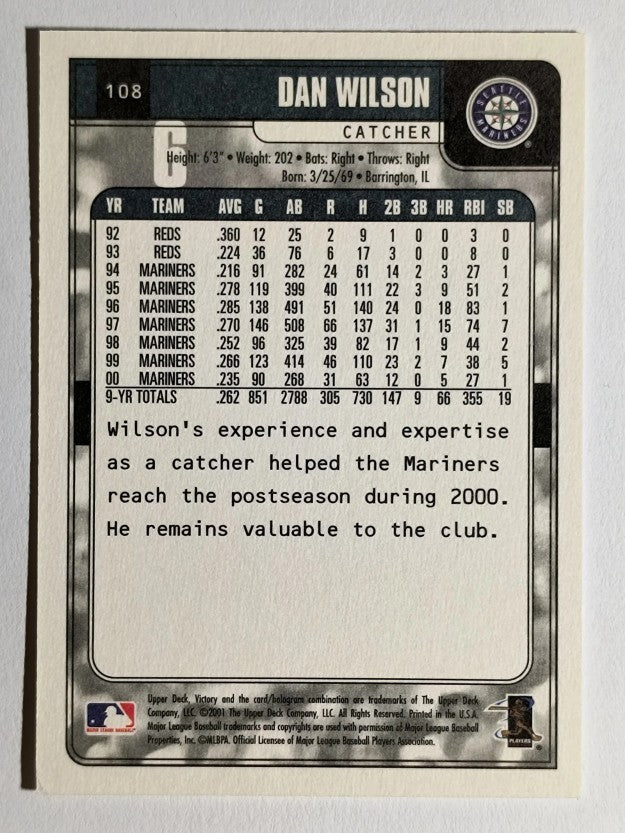 2001 Upper Deck Victory #108 Dan Wilson