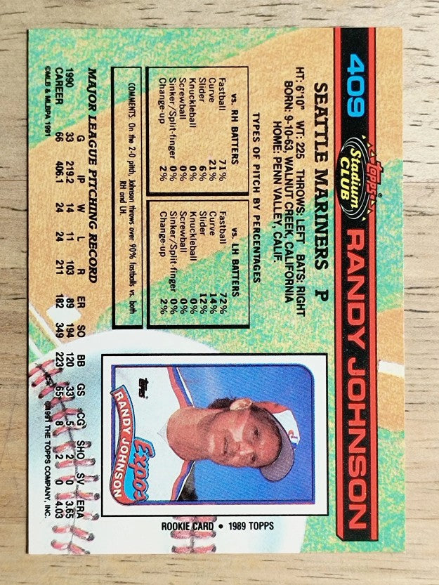 1991 Stadium Club #409 Randy Johnson
