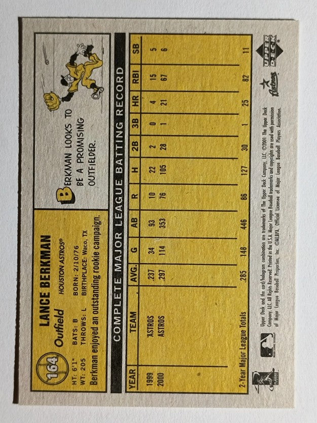 2001 Upper Deck Vintage #164 Lance Berkman